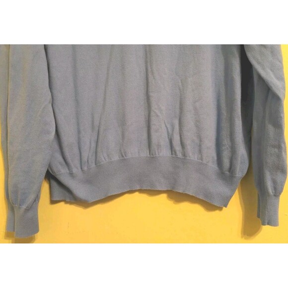 Vtg Polo Ralph Lauren Sweater V Neck Pima Cotton Light Blue Sz XXL Orange Pony - Picture 2 of 7